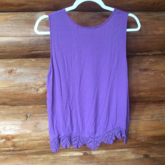 Papillon Purple Crochet Trim Tank & Blazer 2PC Bundle Size XL - Picture 7 of 7